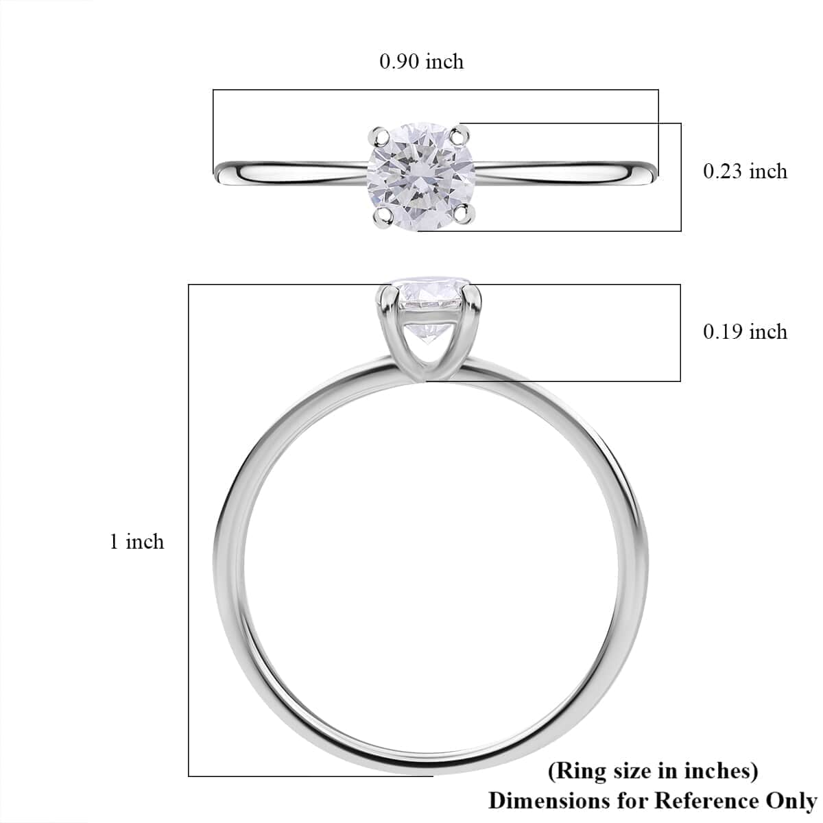 Luxuriant Lab Grown Diamond E-F VS 0.50 ctw Solitaire Ring in 14K White Gold (Size 8.0) image number 5