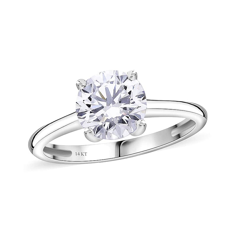 Luxuriant Lab Grown Diamond F VS 2.00 ctw Solitaire Ring in 14K White Gold (Size 8.0)