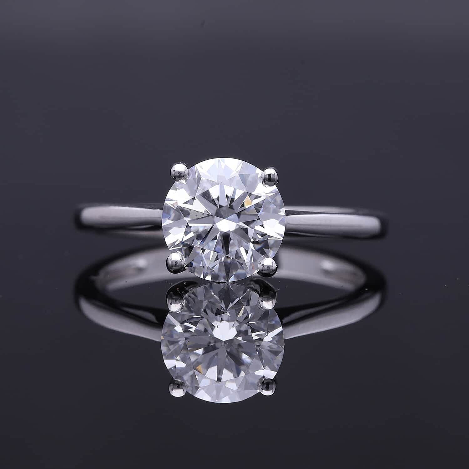 Luxuriant Lab Grown Diamond F VS 2.00 ctw Solitaire Ring in 14K White Gold (Size 8.0)