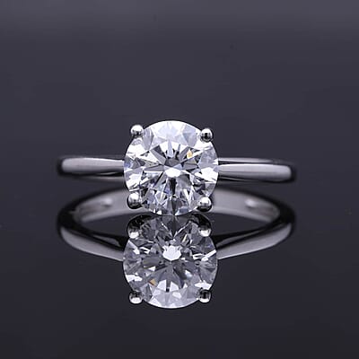 Luxuriant Lab Grown Diamond F VS 2.00 ctw Solitaire Ring in 14K White Gold (Size 8.0)