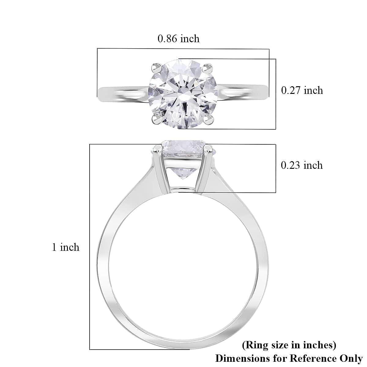 Luxuriant Lab Grown Diamond F VS 2.00 ctw Solitaire Ring in 14K White Gold (Size 8.0)