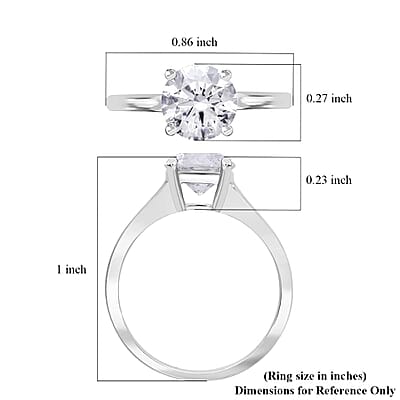 Luxuriant Lab Grown Diamond F VS 2.00 ctw Solitaire Ring in 14K White Gold (Size 8.0)