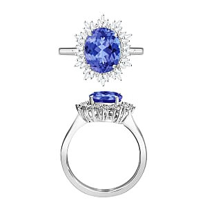 Luxoro Premium Tanzanite and G-H I1 Diamond 3.30 ctw Ring in 14K White Gold (Size 10.0) 4.30 Grams (Del. in 10-12 Days)
