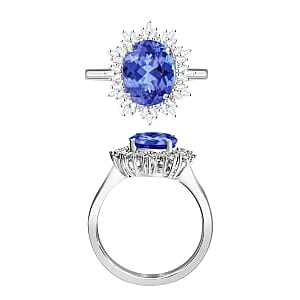 Luxoro Premium Tanzanite and G-H I1 Diamond 3.30 ctw Ring in 14K White Gold (Size 6.0) 4.30 Grams (Del. in 10-12 Days)