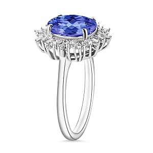 Luxoro Premium Tanzanite and G-H I1 Diamond 3.30 ctw Ring in 14K White Gold (Size 9.0) 4.30 Grams (Del. in 10-12 Days)