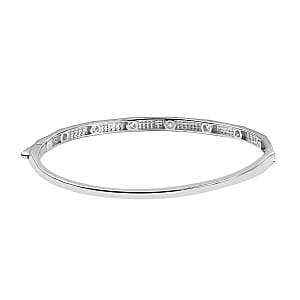 Swarovski Zirconia Full Bangle 1.40 ctw Bracelet in Rhodium Over Sterling Silver (7.50 In)