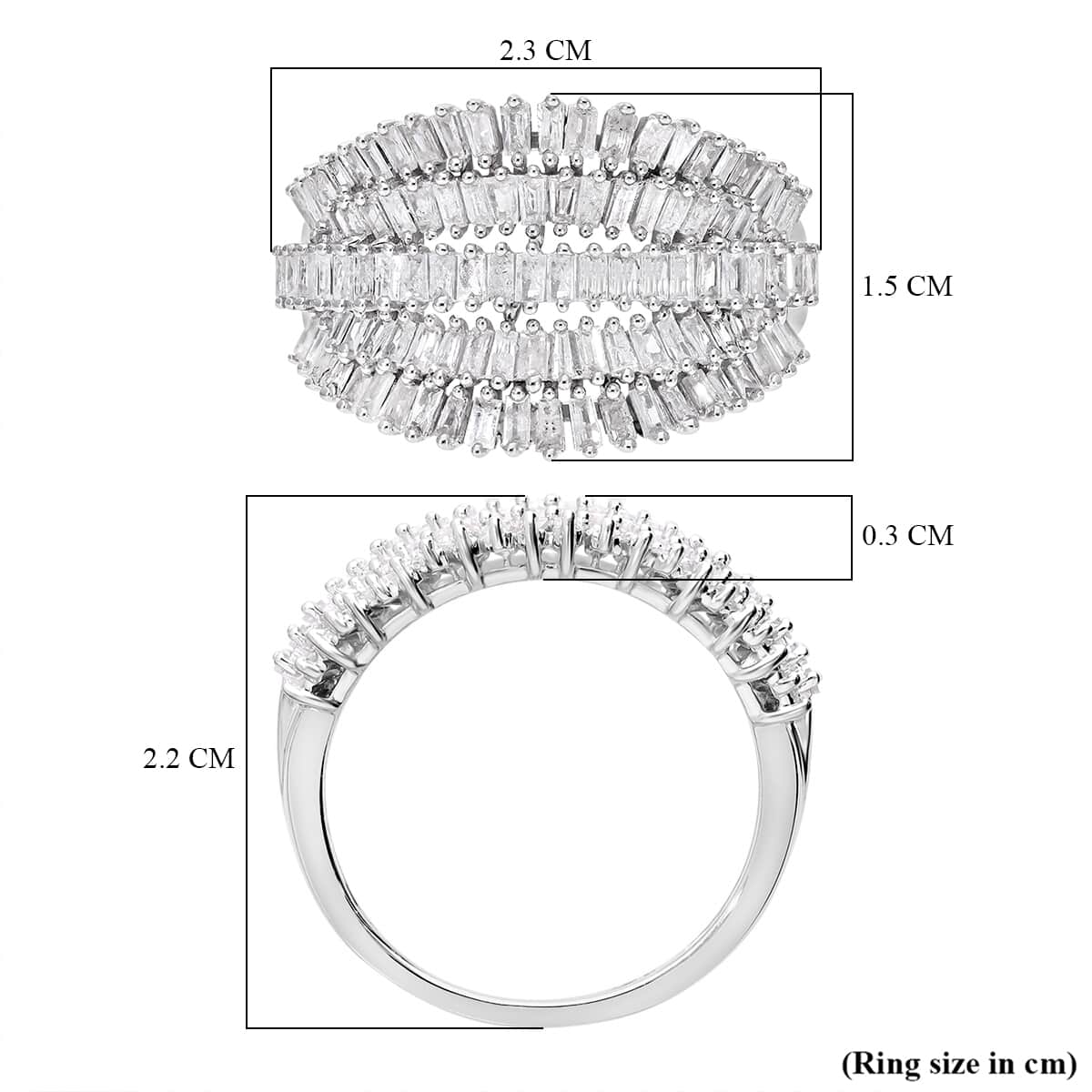 Diamond 1.00 ctw Floral Spray Ring in Platinum Over Sterling Silver (Size 10.0) (Del. in 8-10 Days) image number 5