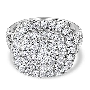 Swarovski Zirconia 4.28 ctw Ring in Rhodium Over Sterling Silver (Size 6.5)