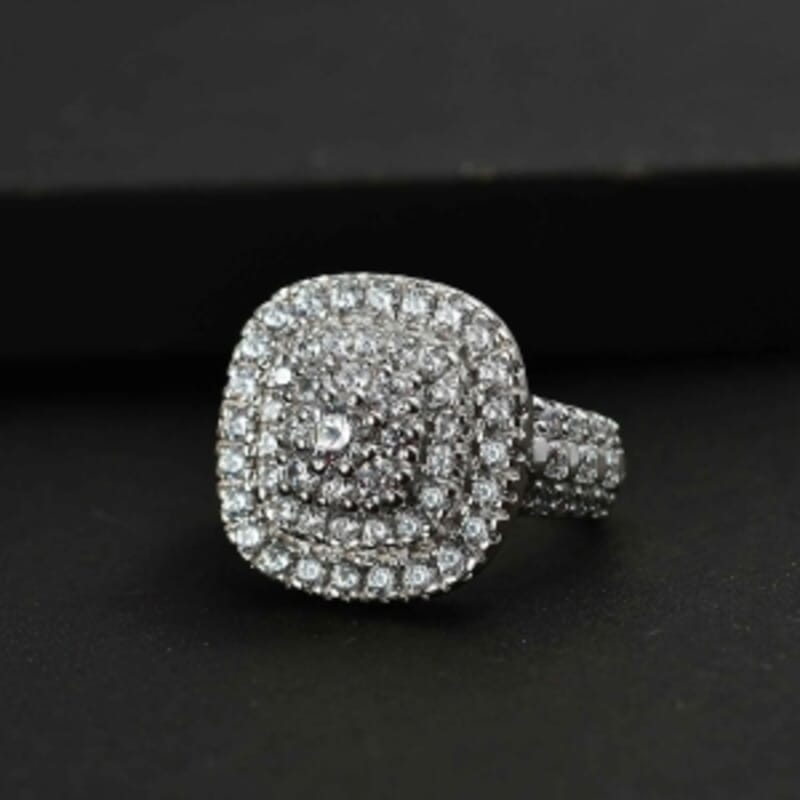 Swarovski Zirconia 4.28 ctw Ring in Rhodium Over Sterling Silver (Size 6.5)