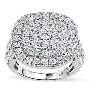 Swarovski Zirconia 4.28 ctw Ring in Rhodium Over Sterling Silver (Size 6.5)