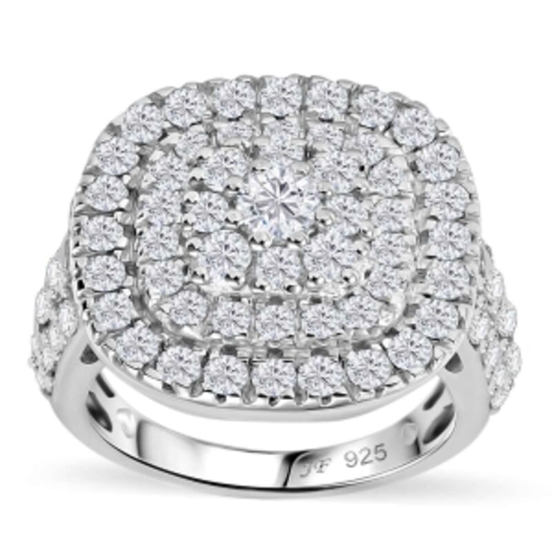 Swarovski Zirconia 4.28 ctw Ring in Rhodium Over Sterling Silver (Size 6.5)