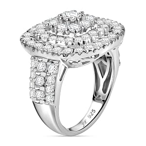 Swarovski Zirconia 4.28 ctw Ring in Rhodium Over Sterling Silver (Size 6.5)
