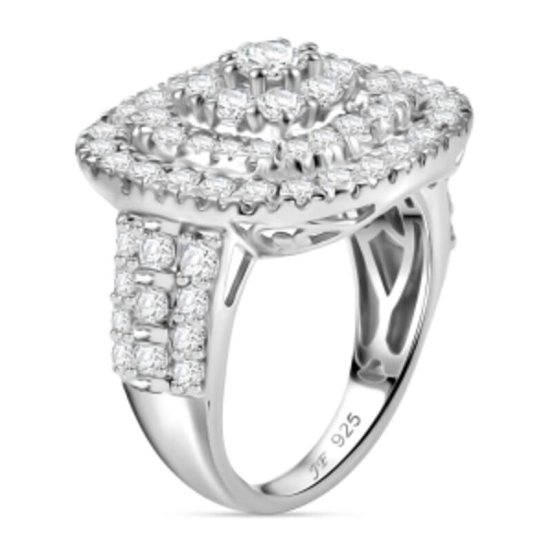 Swarovski Zirconia 4.28 ctw Ring in Rhodium Over Sterling Silver (Size 6.5)