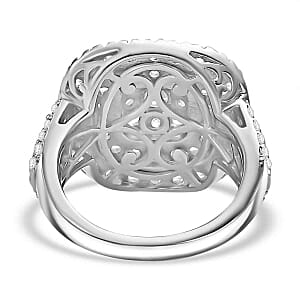 Swarovski Zirconia 4.28 ctw Ring in Rhodium Over Sterling Silver (Size 6.5)