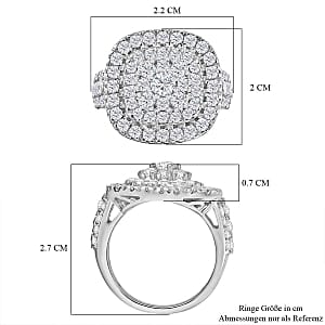 Swarovski Zirconia 4.28 ctw Ring in Rhodium Over Sterling Silver (Size 6.5)