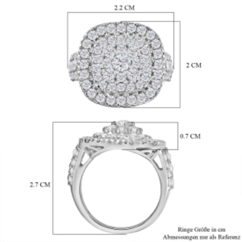 Swarovski Zirconia 4.28 ctw Ring in Rhodium Over Sterling Silver (Size 6.5)