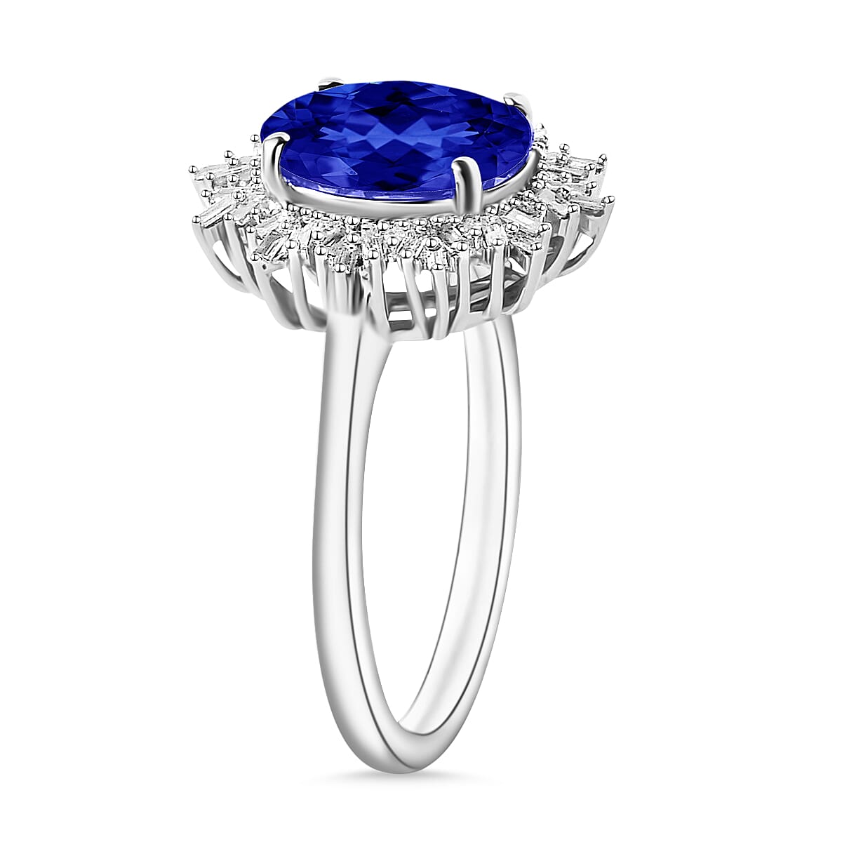 Rhapsody AAAA Tanzanite and E-F VS2 Diamond 3.30 ctw Ring in 950 Platinum (Size 10.0) 6.20 Grams image number 2