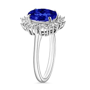 Rhapsody AAAA Tanzanite and E-F VS2 Diamond 3.30 ctw Ring in 950 Platinum (Size 5.5) 6.20 Grams