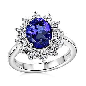 Rhapsody AAAA Tanzanite and E-F VS2 Diamond 3.30 ctw Ring in 950 Platinum (Size 6.0) 6.20 Grams (Del. in 10-12 Days)