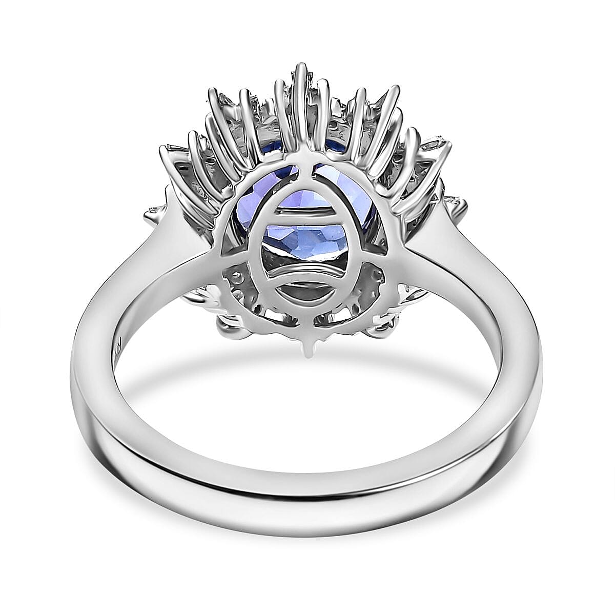 Rhapsody AAAA Tanzanite and E-F VS2 Diamond 3.30 ctw Ring in 950 Platinum (Size 6.0) 6.20 Grams image number 4