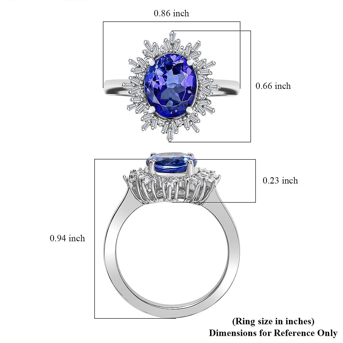 Rhapsody AAAA Tanzanite and E-F VS2 Diamond 3.30 ctw Ring in 950 Platinum (Size 6.0) 6.20 Grams image number 5