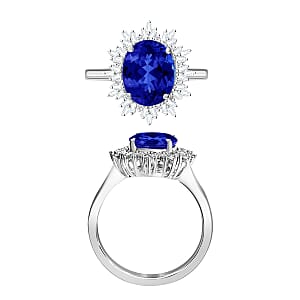 Rhapsody AAAA Tanzanite and E-F VS2 Diamond 3.30 ctw Ring in 950 Platinum (Size 8.0) 6.20 Grams (Del. in 10-12 Days)