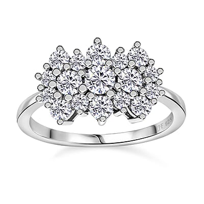 J Francis Embellished with Zirconia by Swarovski 2.30 ctw Ring in Rhodium Over Sterling Silver (Size 9.0)