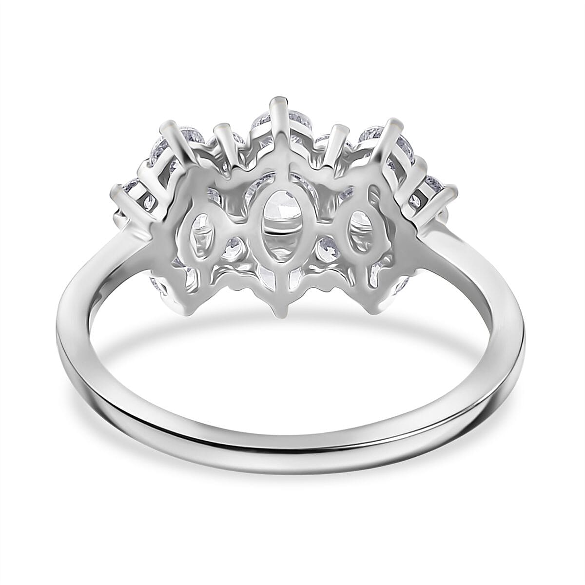 J Francis Embellished with Zirconia by Swarovski 2.30 ctw Ring in Rhodium Over Sterling Silver (Size 9.0)