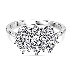 J Francis Embellished with Zirconia by Swarovski 2.30 ctw Ring in Rhodium Over Sterling Silver (Size 10.0)