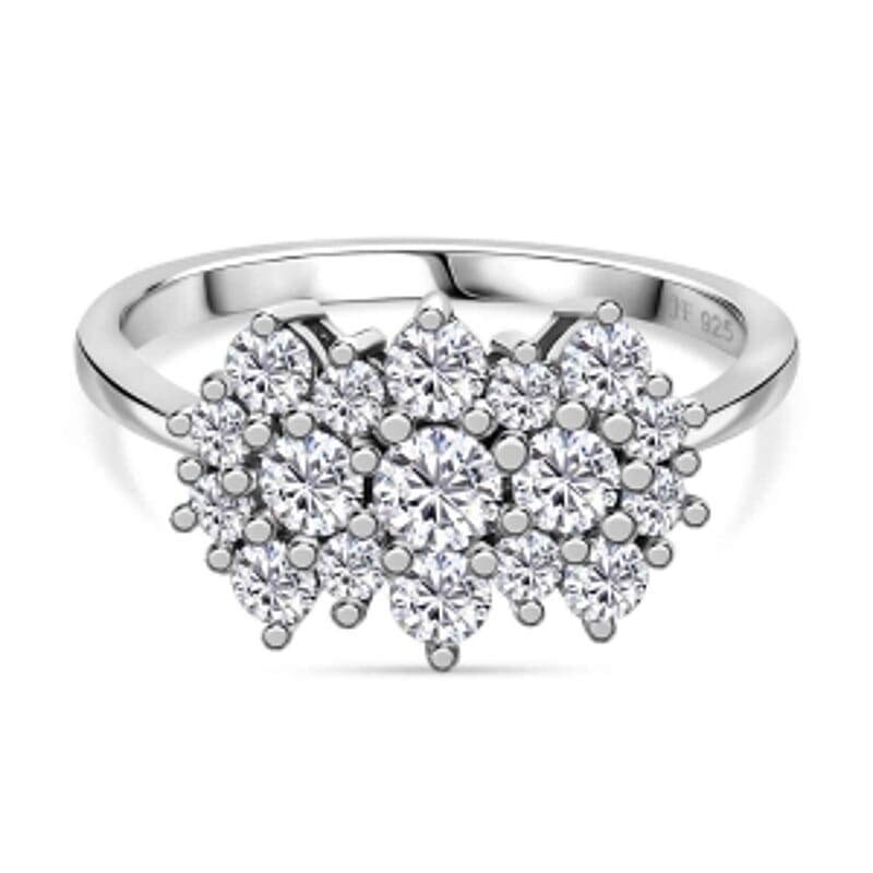 J Francis Embellished with Zirconia by Swarovski 2.30 ctw Ring in Rhodium Over Sterling Silver (Size 10.0)