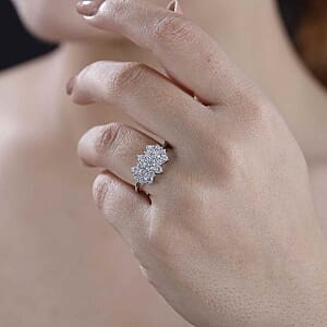 J Francis Embellished with Zirconia by Swarovski 2.30 ctw Ring in Rhodium Over Sterling Silver (Size 10.0)