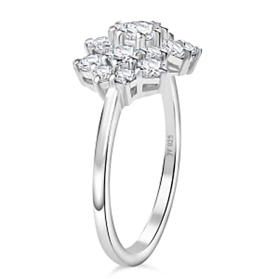 J Francis Embellished with Zirconia by Swarovski 2.30 ctw Ring in Rhodium Over Sterling Silver (Size 10.0)