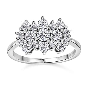 J Francis Embellished with Zirconia by Swarovski 2.30 ctw Ring in Rhodium Over Sterling Silver (Size 10.0)