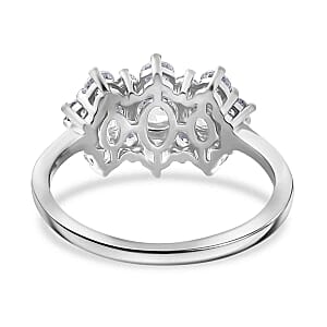 J Francis Embellished with Zirconia by Swarovski 2.30 ctw Ring in Rhodium Over Sterling Silver (Size 10.0)