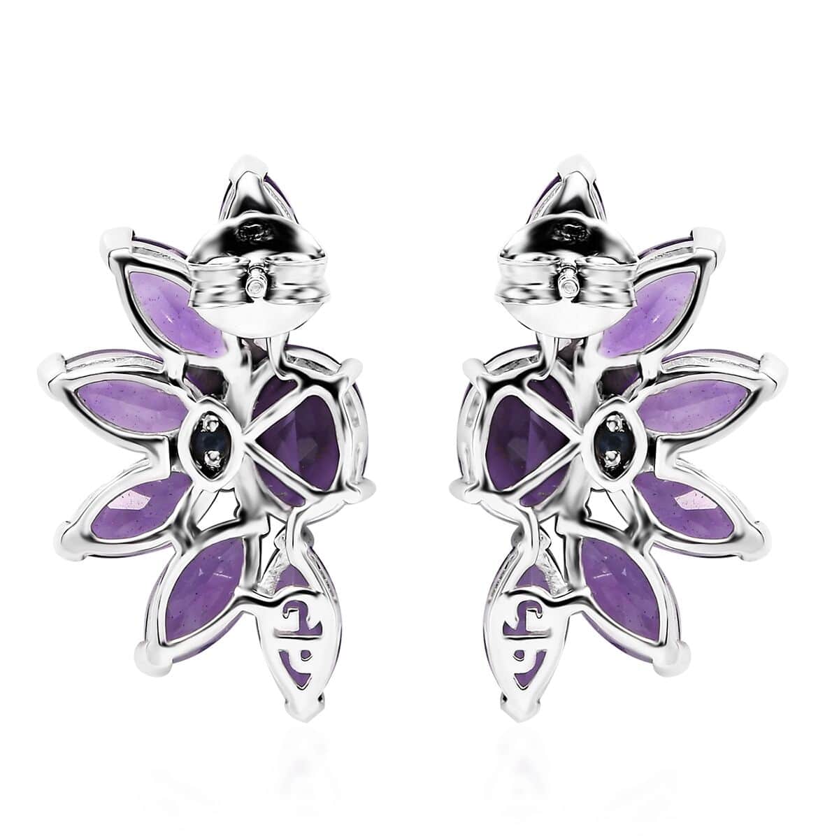 GP Italian Garden Collection Premium African Amethyst 8.50 ctw Earrings in Rhodium Over Sterling Silver image number 4