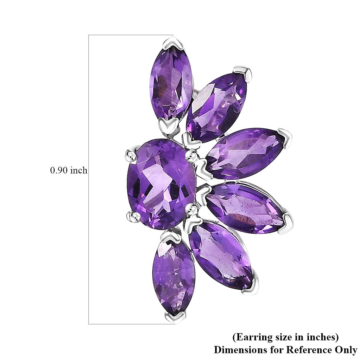 GP Italian Garden Collection Premium African Amethyst 8.50 ctw Earrings in Rhodium Over Sterling Silver