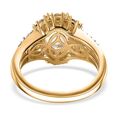D'Joy Premium Brazilian Heliodor and Multi Gemstone 2.85 ctw Floral Ring in 18K Vermeil Yellow Gold Over Sterling Silver (Size 10.0)