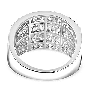 Swarovski Zirconia 3.01 ctw Cluster Ring in Rhodium Over Sterling Silver (Size 6.5)
