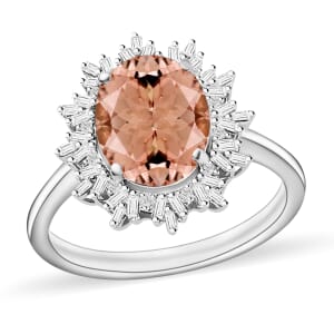 Rhapsody AAAA Marropino Morganite and E-F VS2 Diamond 2.95 ctw Ring in 950 Platinum (Size 10.0) 6.20 Grams