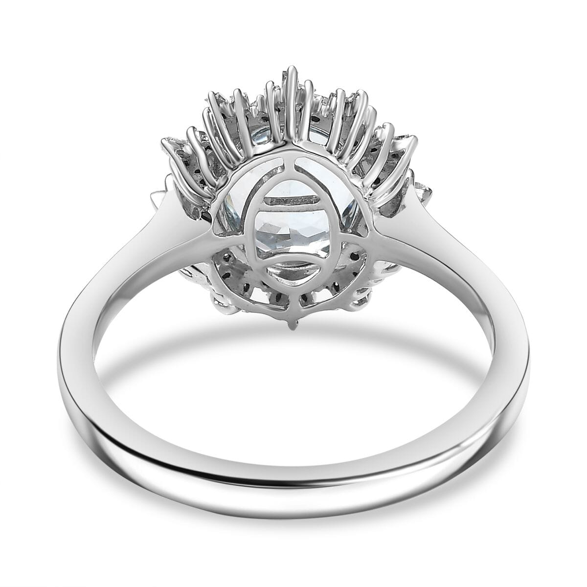 Luxoro Premium Mangoro Aquamarine and G-H I1 Diamond 5.30 ctw Ring in 14K White Gold (Size 9.0) 4.30 Grams image number 4