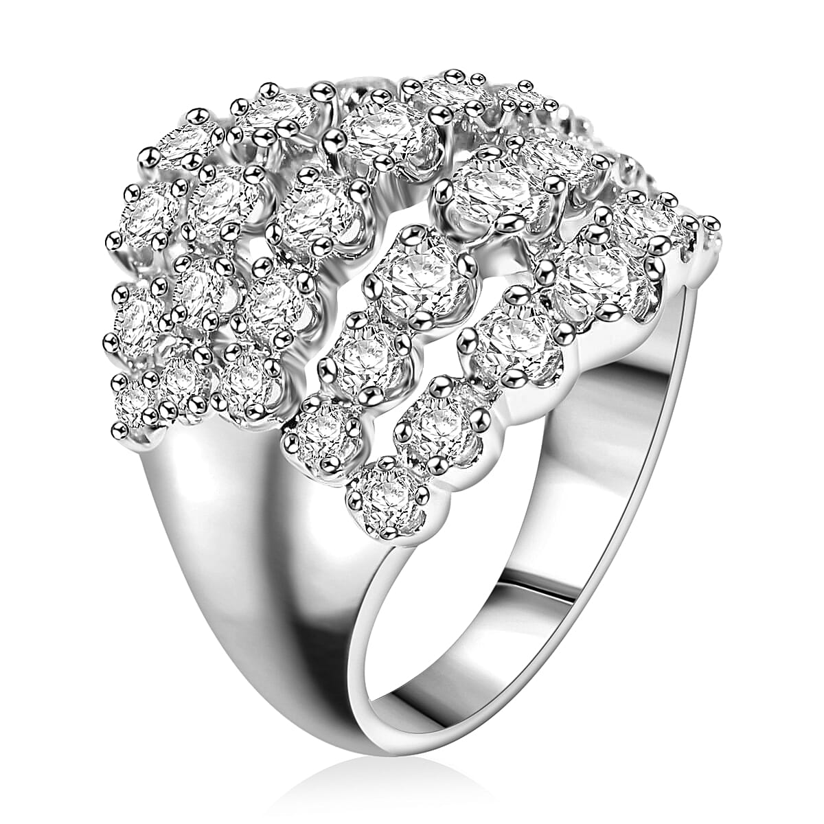 NY Closeout Diamond 2.50 ctw Ring in 14K White Gold (Size 7.5) image number 3