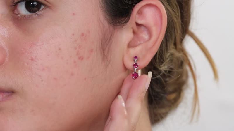 Lab Created Blue Sapphire Earrings in Stainless Steel 2.00 ctw