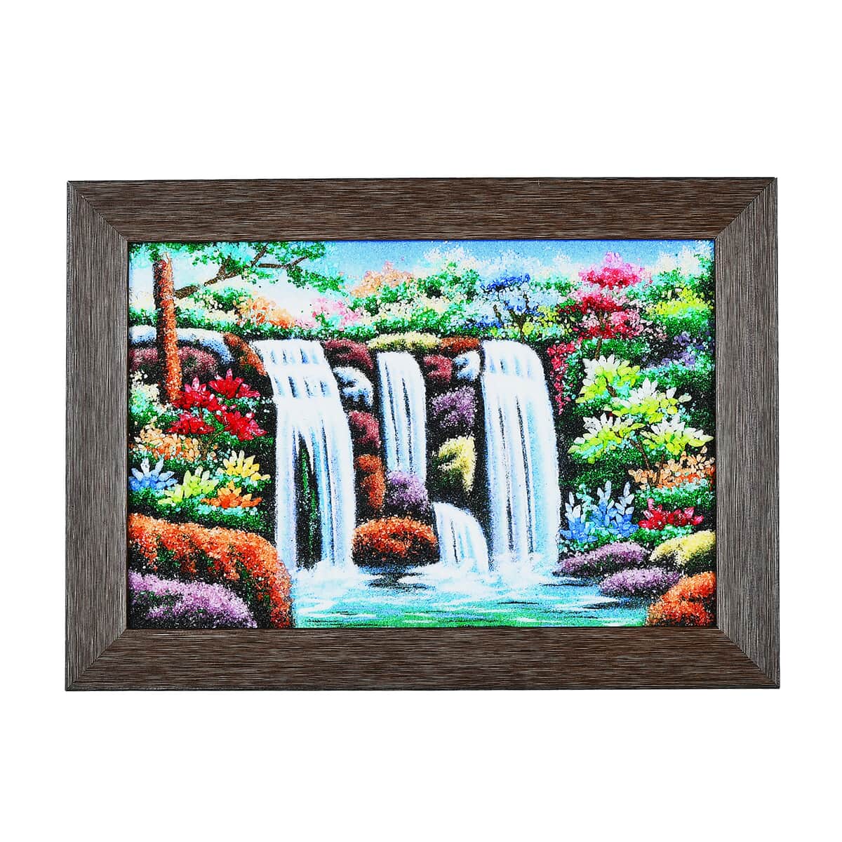 Multi Color Waterfall Gemstone Painting Photo Frame (12"x8") image number 0