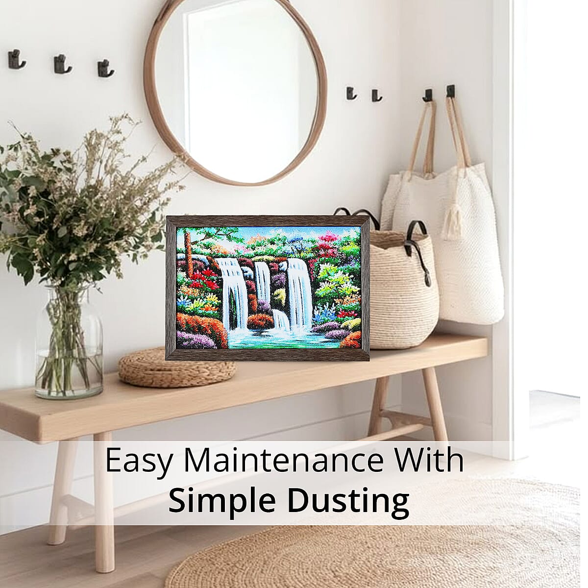 Multi Color Waterfall Gemstone Painting Photo Frame (12"x8") image number 5