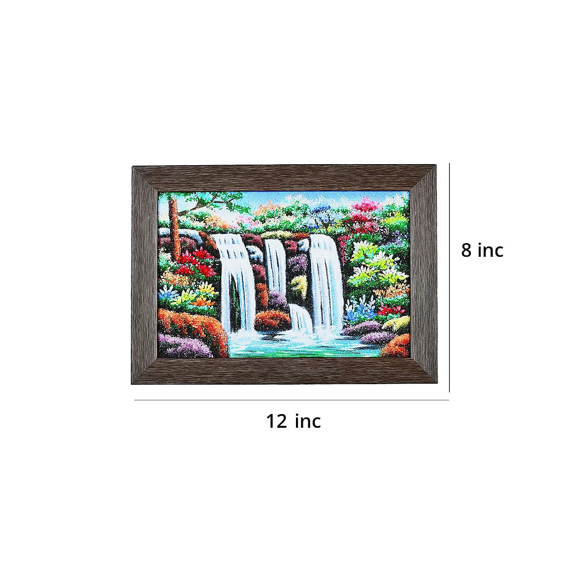 Multi Color Waterfall Gemstone Painting Photo Frame (12"x8") image number 6