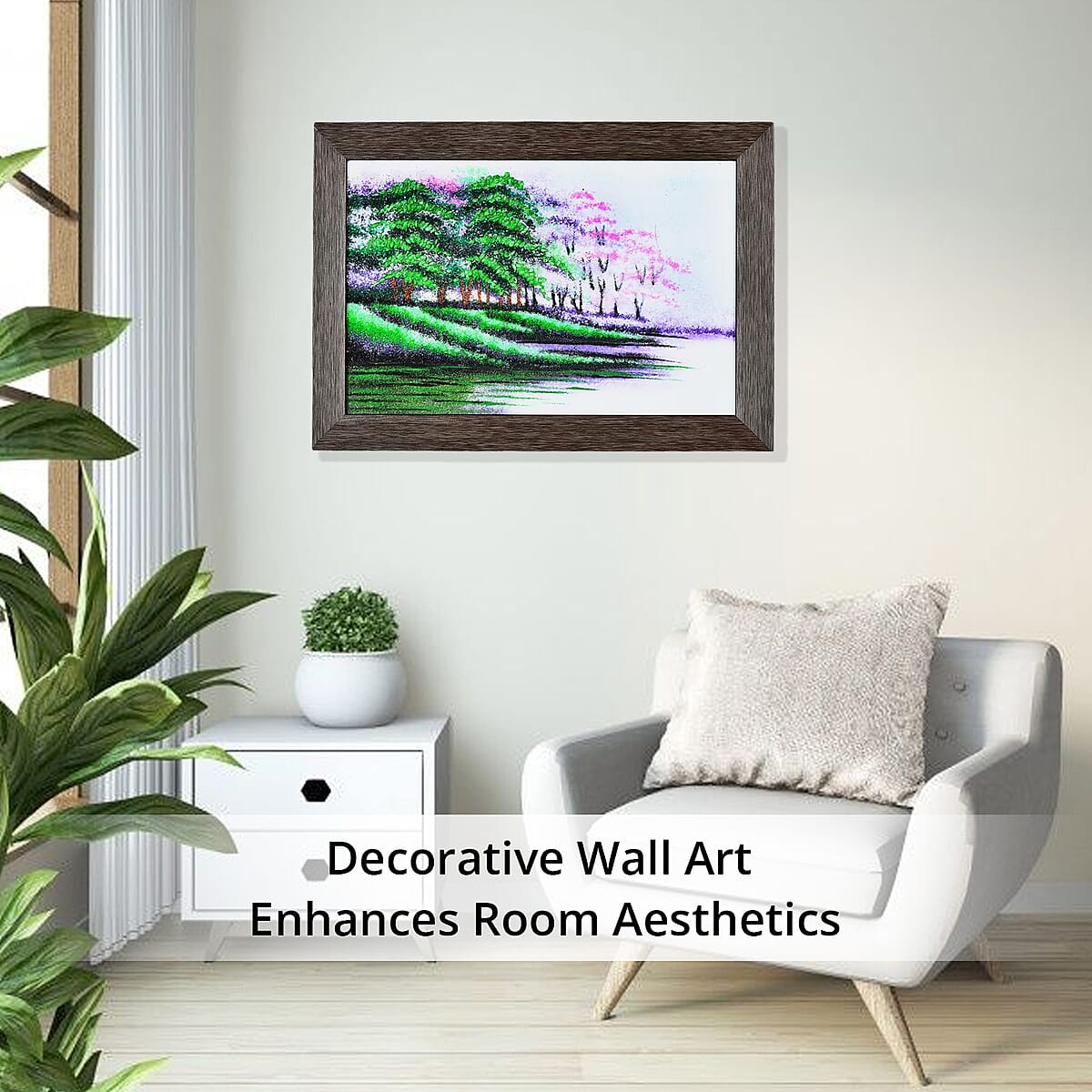 Multi Color Lush Trees Gemstone Painting Photo Frame image number 3