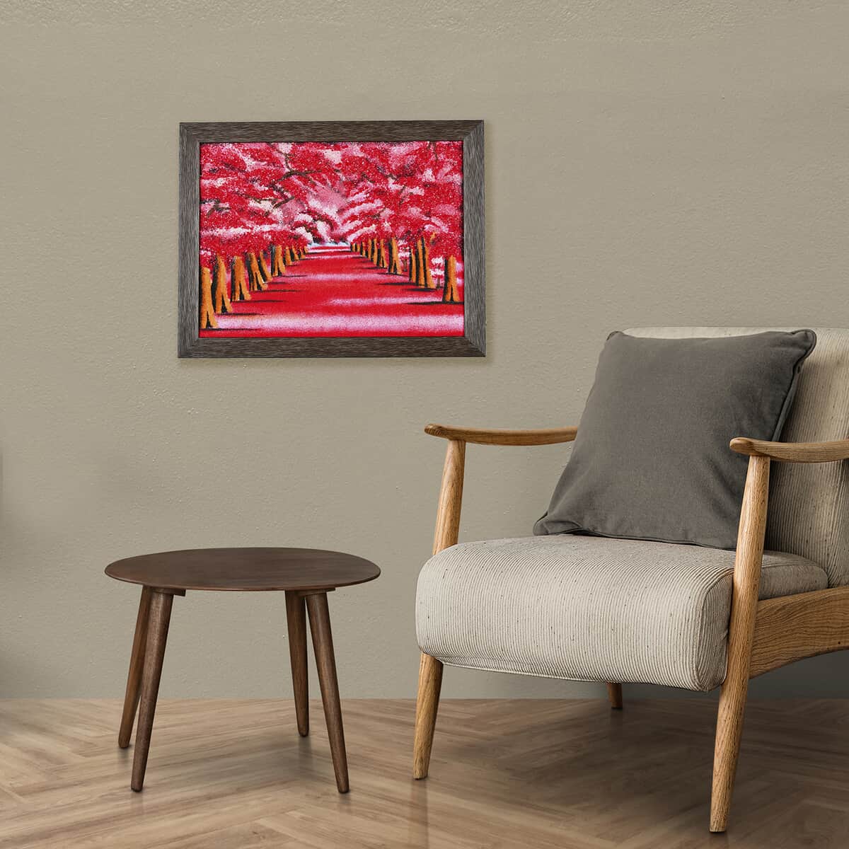 Red Flower Gemstone Wall Art Hand Painting image number 1