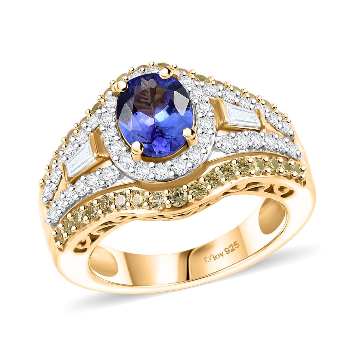 Premium Tanzanite and Multi Gemstone 2.85 ctw Eternal Elegance Ring in 18K Vermeil Yellow Gold Over Sterling Silver (Size 8.0) image number 0