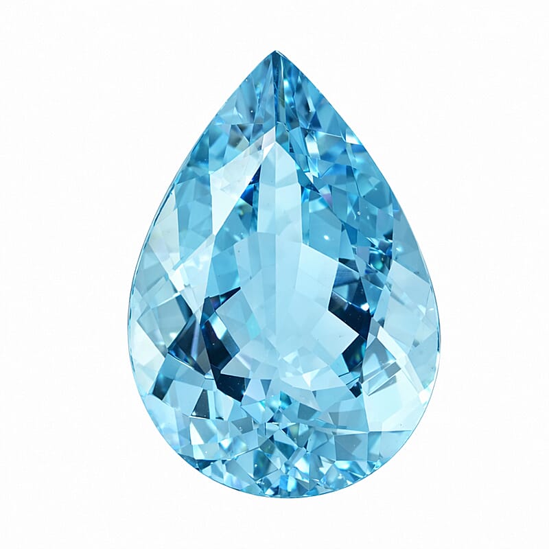 Certified and Appraised AAAA Santa Maria Aquamarine (Pear Free Size) 5.90 ctw