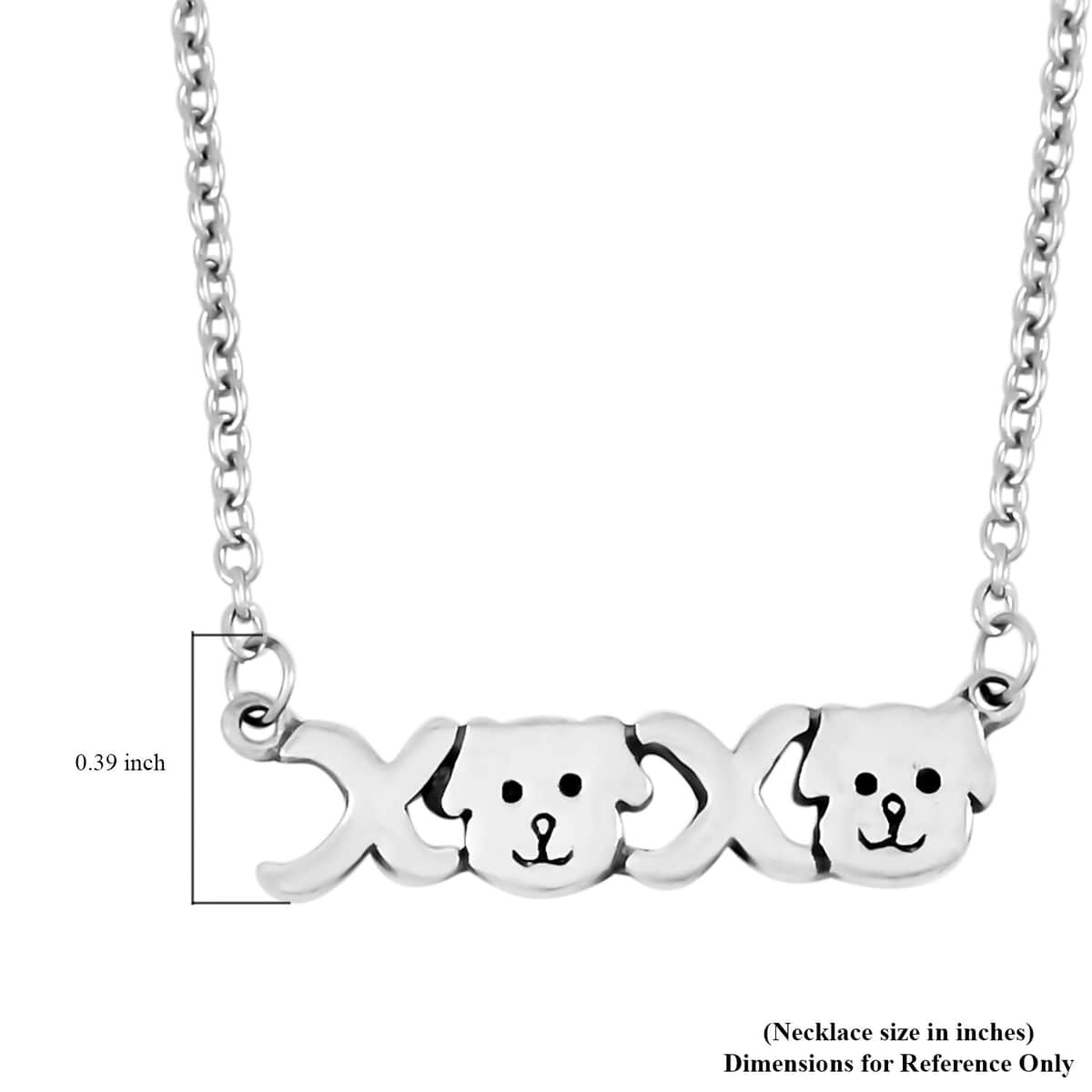 Dog Necklace in Silvertone 18 Inches image number 6